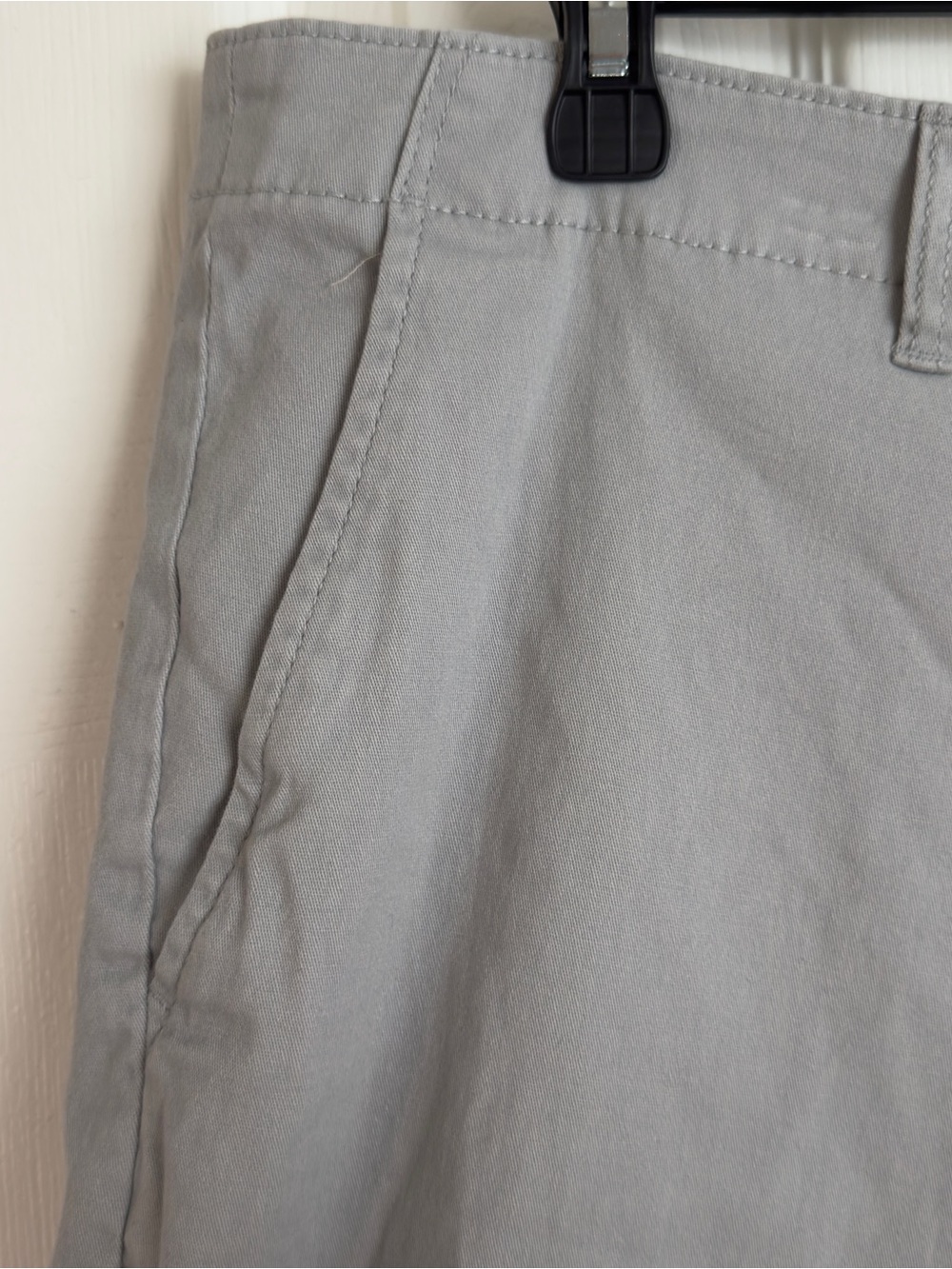 George Mens Size 44 Shorts Gray Above Knee Flat Front Cotton Stretch Chino Golf - Picture 6 of 11